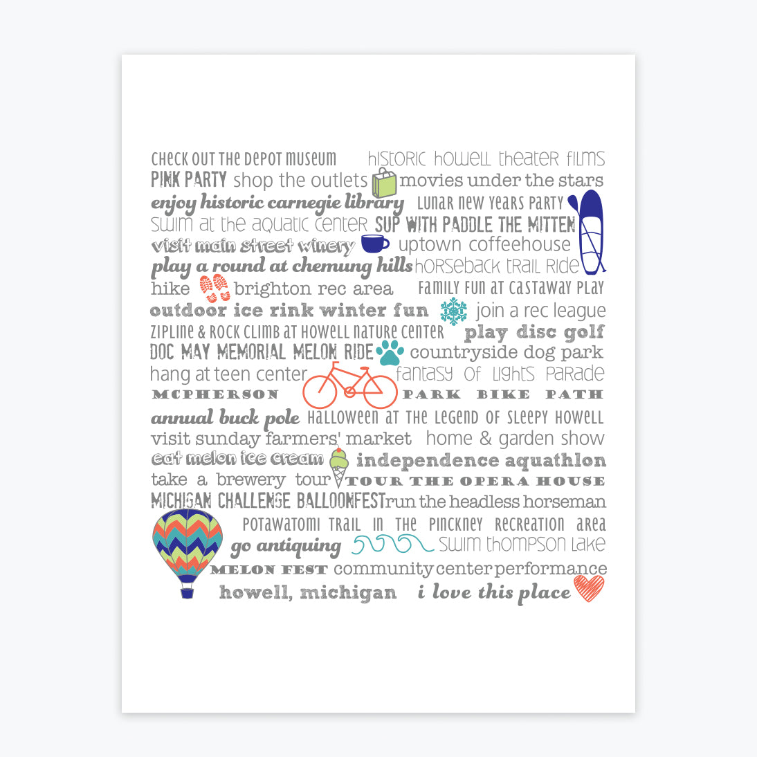 Art Print - Howell Bucket List - Tandem For Two