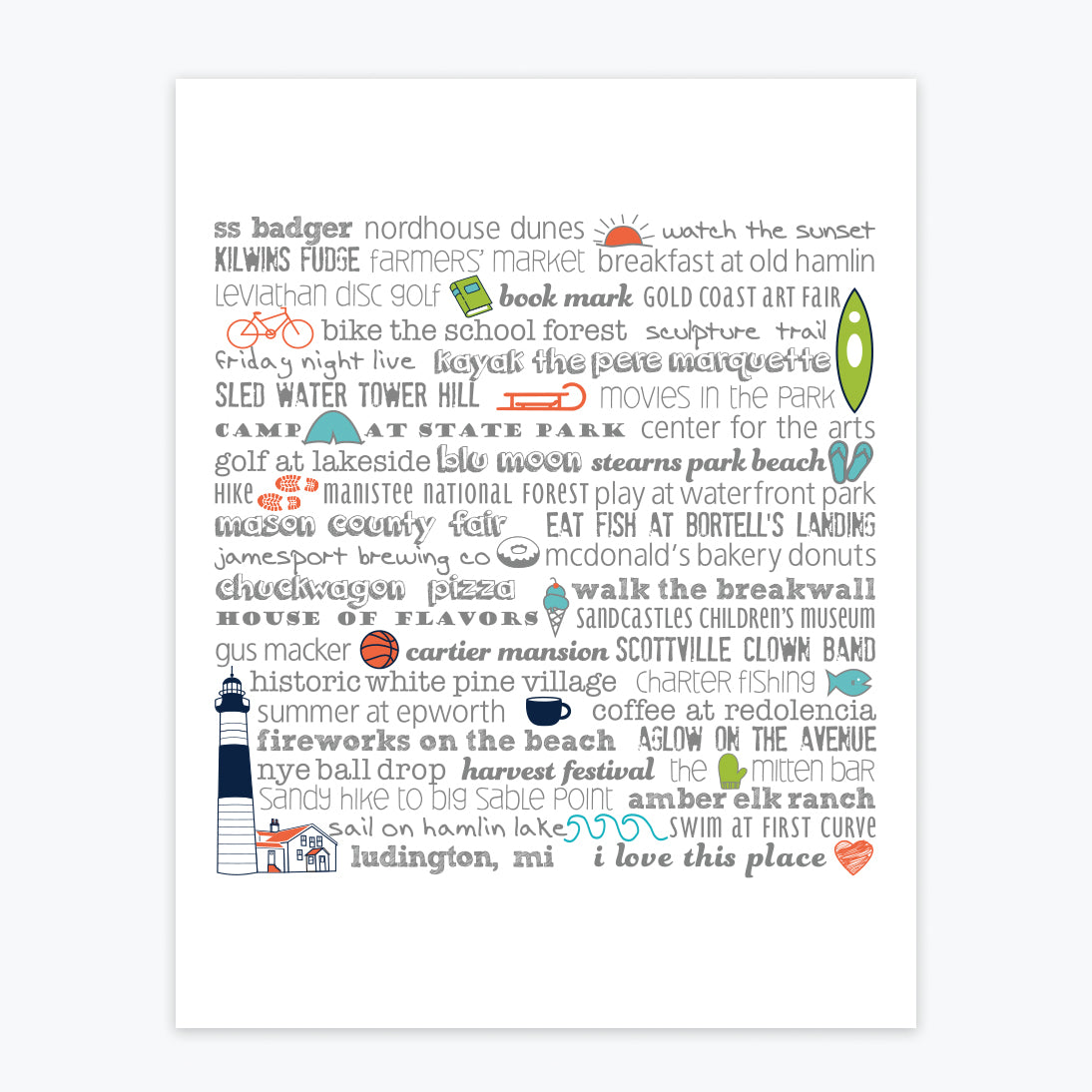 Art Print - Ludington Bucket List - Tandem For Two