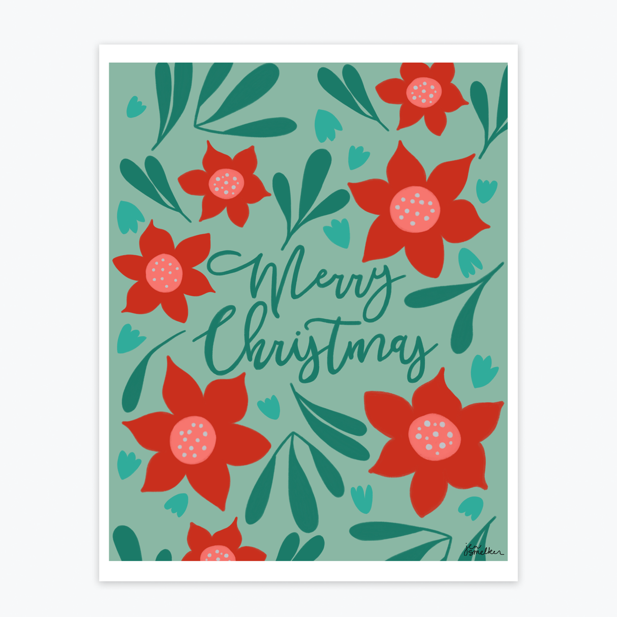 Art Print - Merry Poinsettia