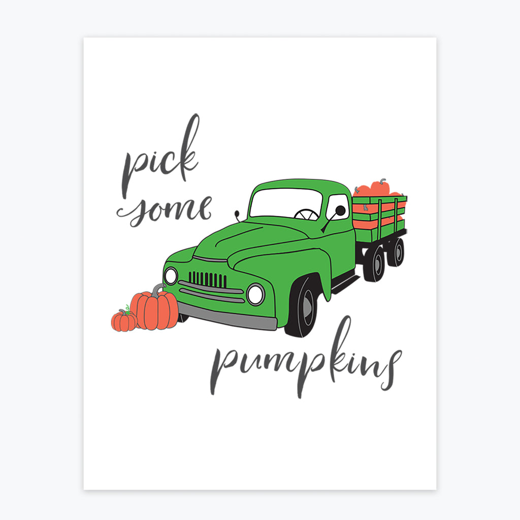 Art Print - Pick Some Pumpkins - Tandem For Two