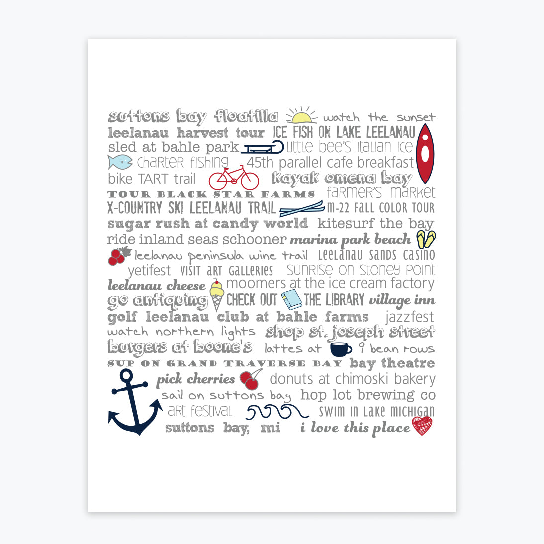 Art Print - Suttons Bay Bucket List - Tandem For Two