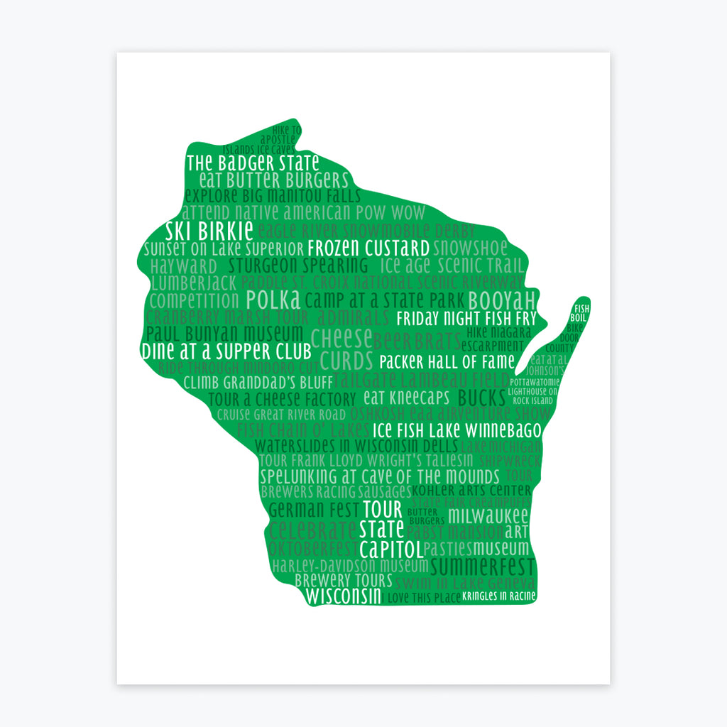 Art Print - Wisconsin Silhouette - Tandem For Two