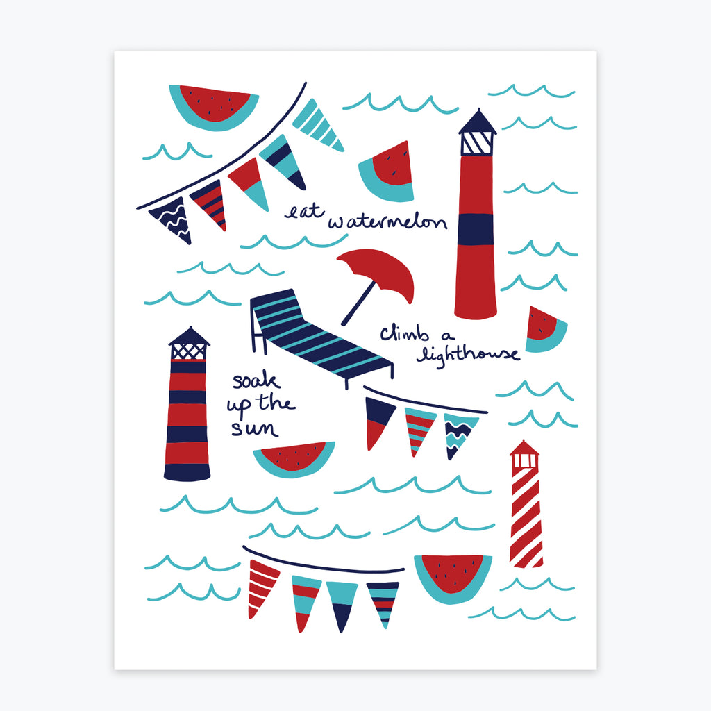 Art Print - Summer Lighthouses - Tandem For Two
