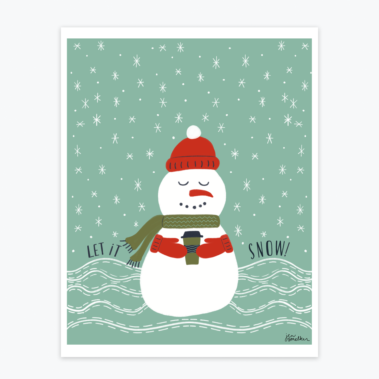 Art Print - Sipping Snowman