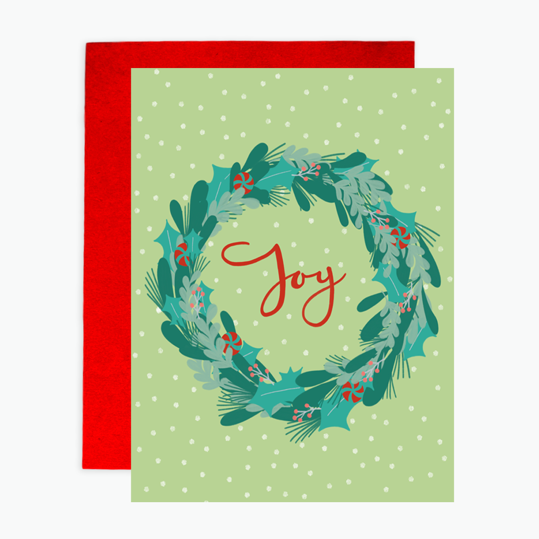 Greeting Card - Candy Cane Wreath