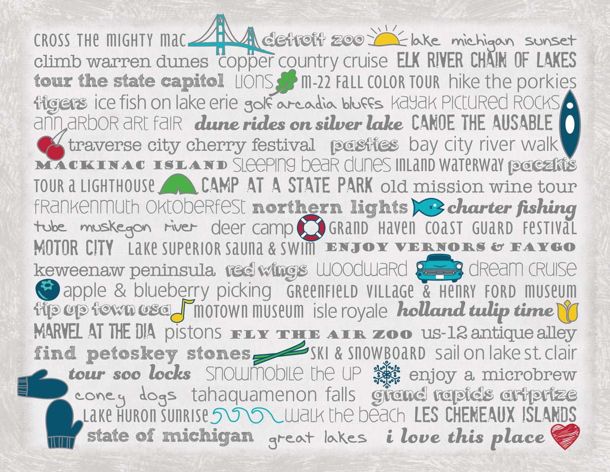 Greeting Card - Michigan Bucket List