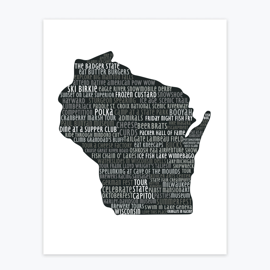 Art Print - Natural Wisconsin Silhouette - Tandem For Two