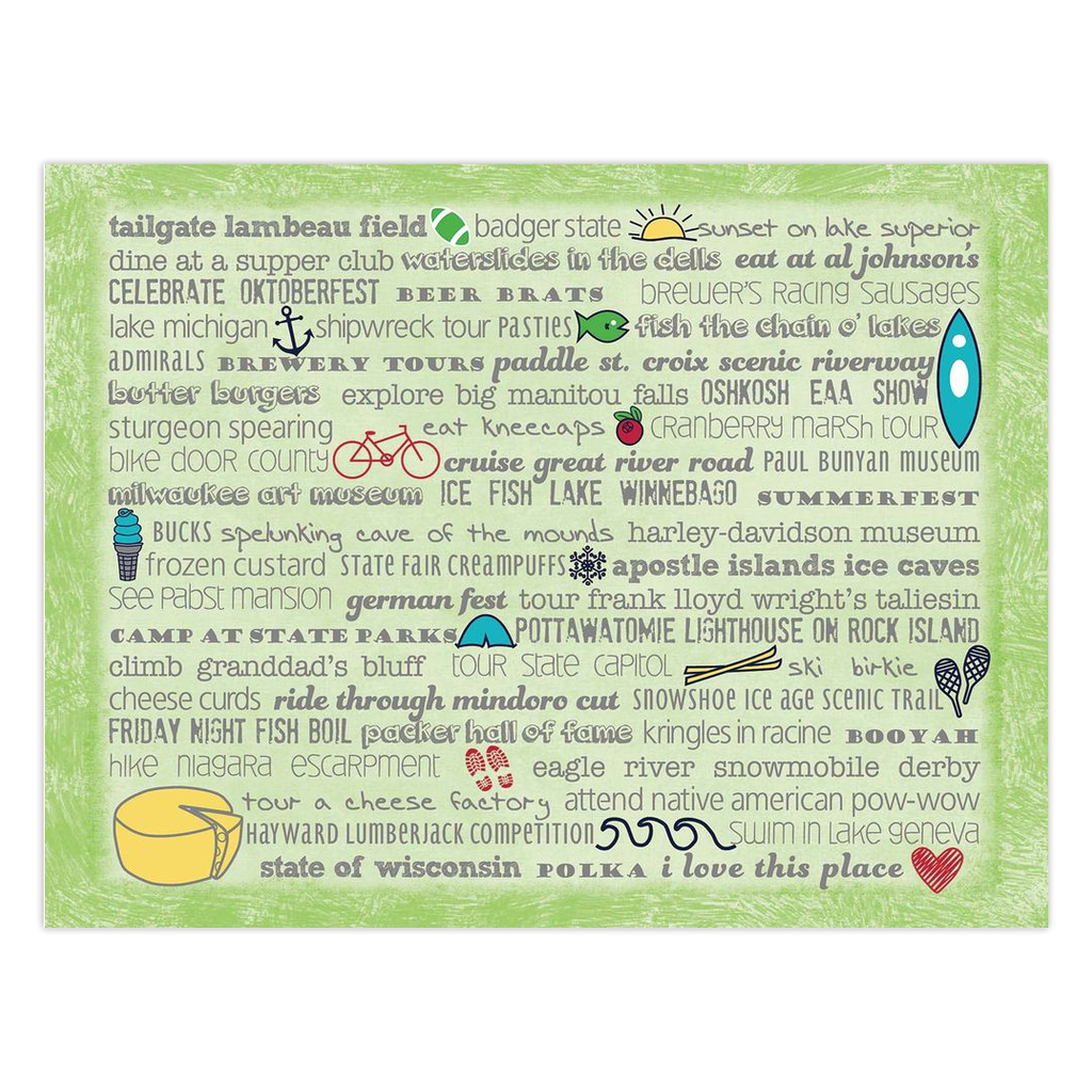 Notecards - Set of 10 Wisconsin Bucket List