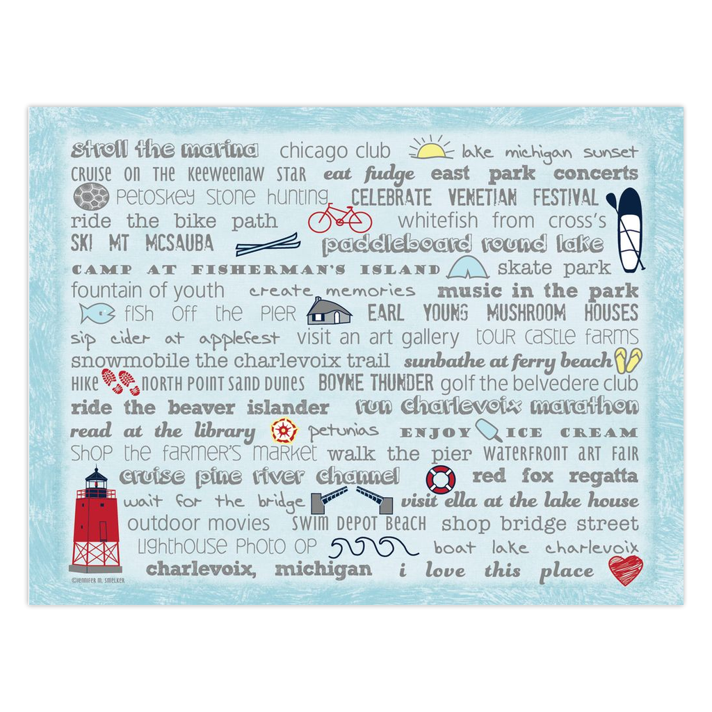 Notecards - Set of 10 Charlevoix Bucket List