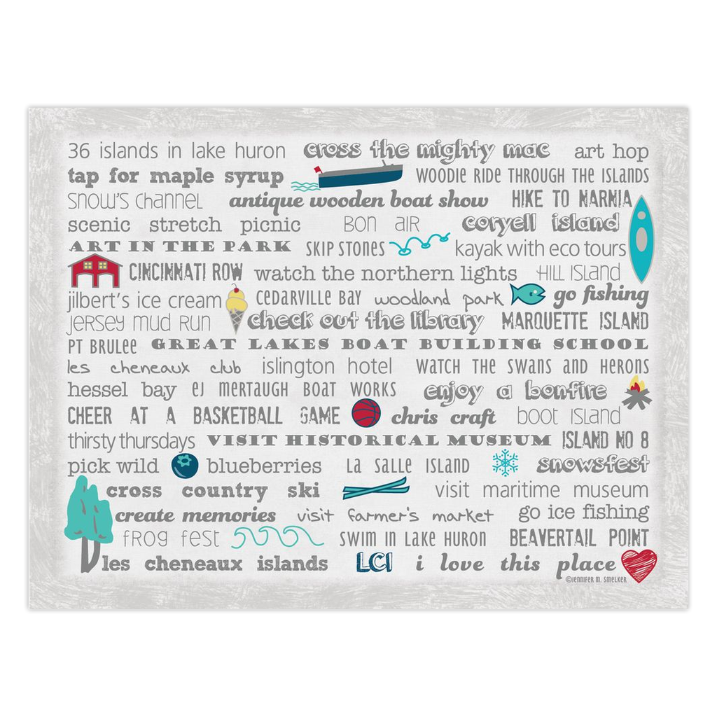 Notecards - Set of 10 Les Cheneaux Islands Bucket List