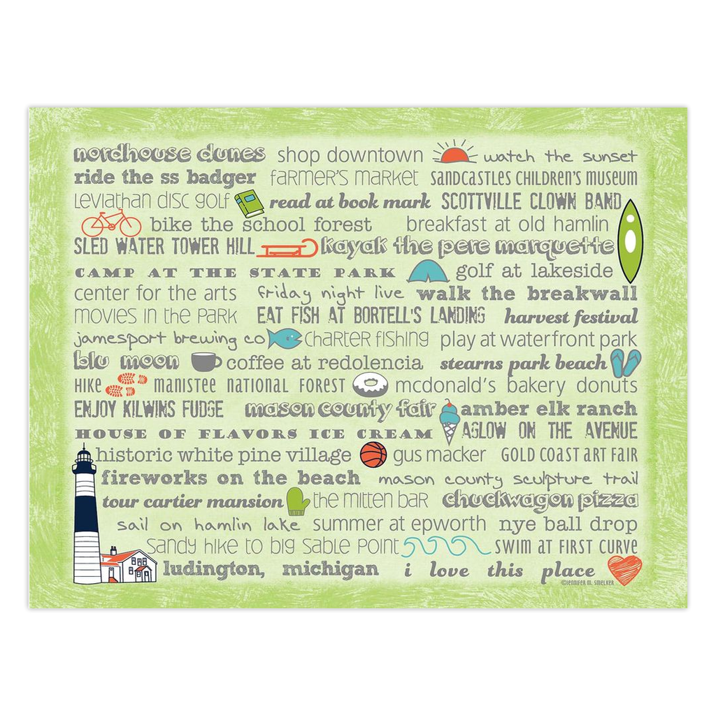 Notecards - Set of 10 Ludington Bucket List