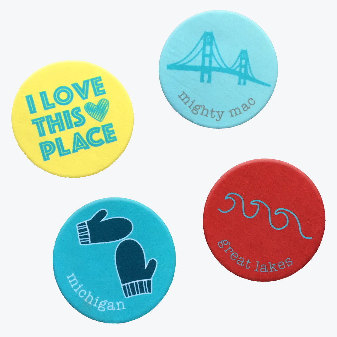 Michigan Felt Coaster Set of 4