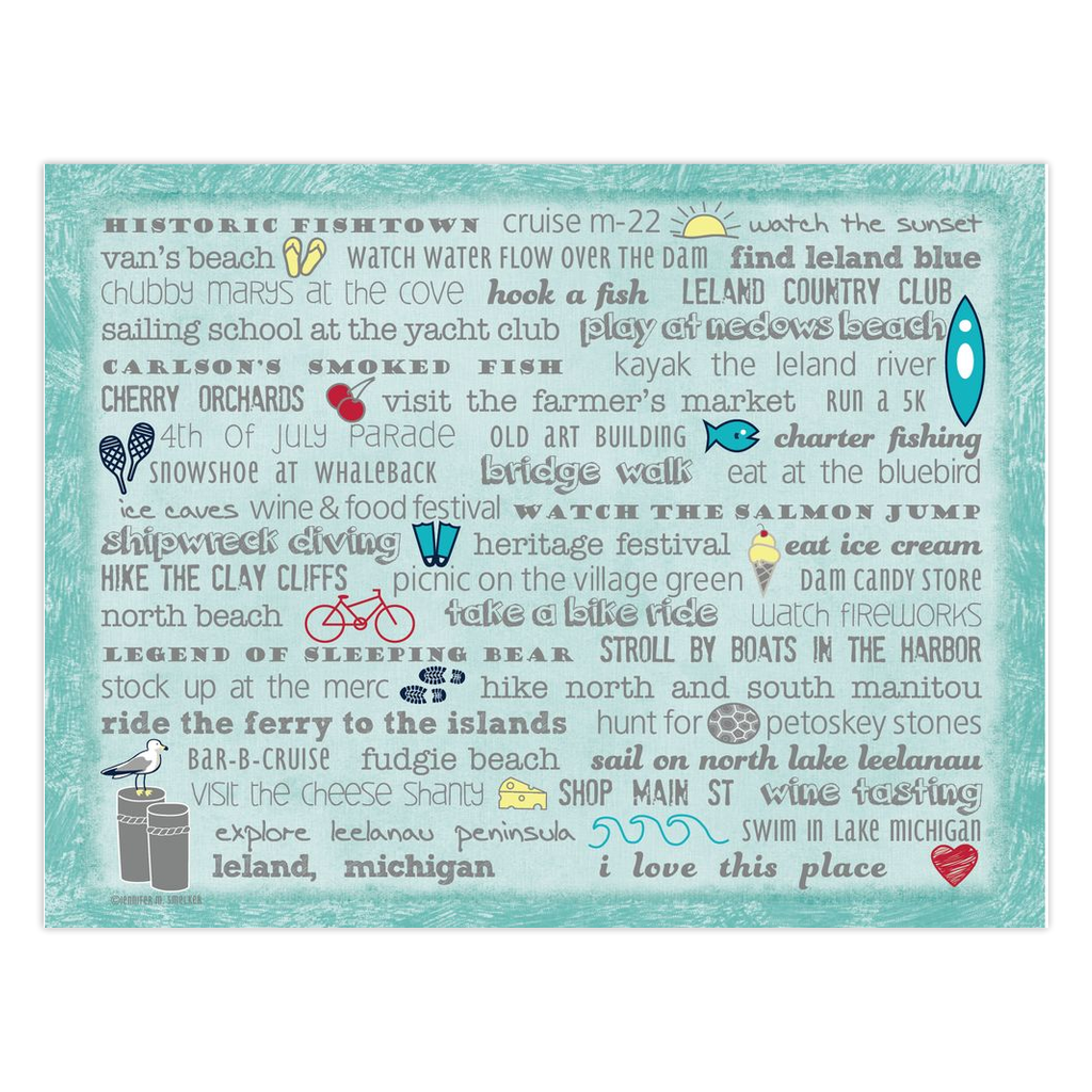 Notecards - Set of 10 Leland Bucket List