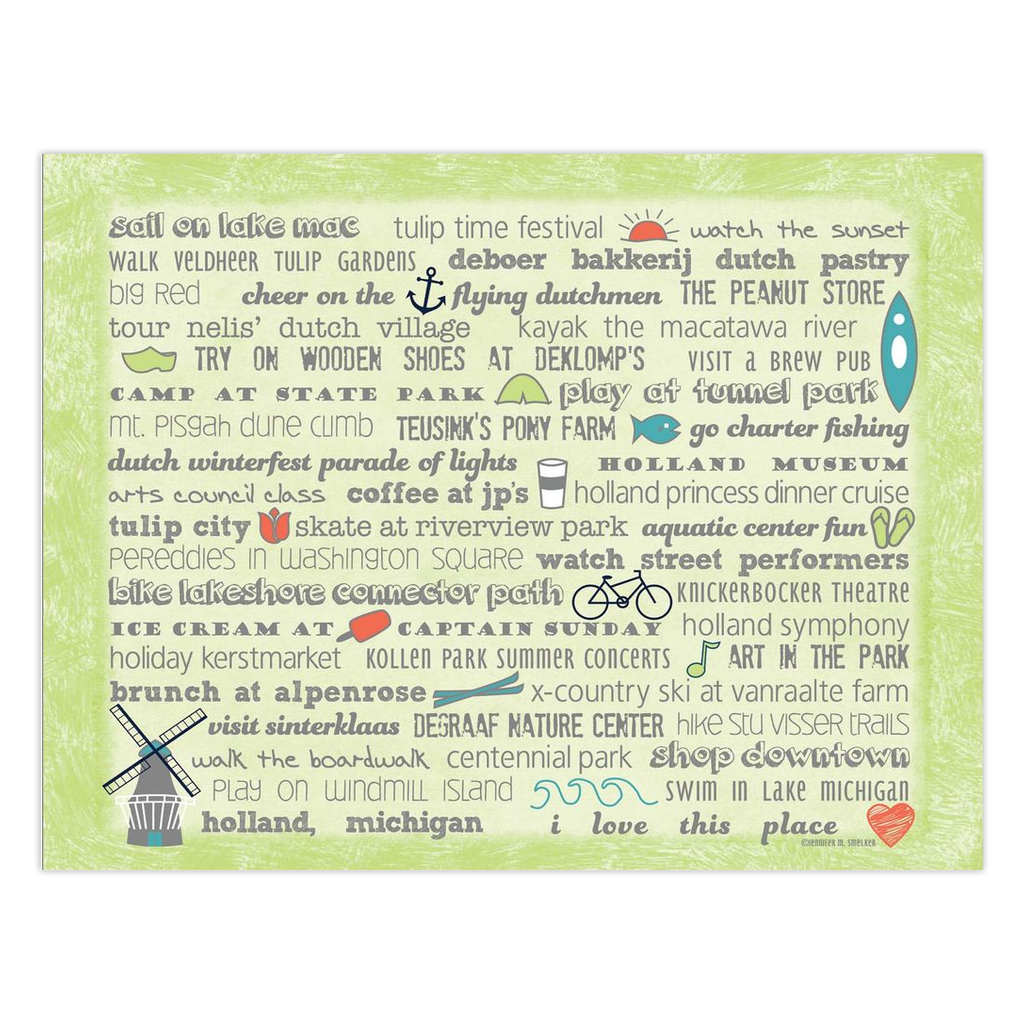 Notecards - Set of 10 Holland Bucket List