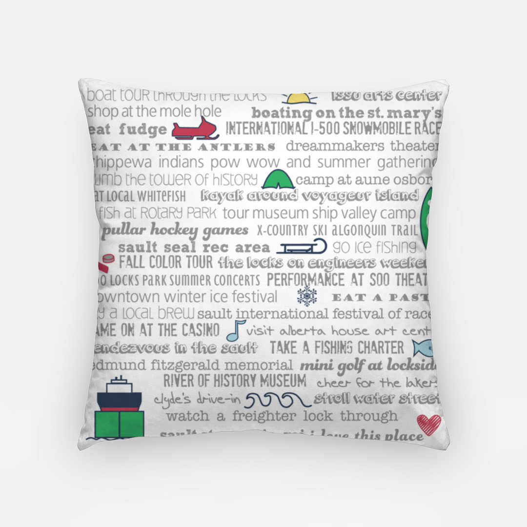 Pillowcase 18 Inch - Sault Ste Marie Bucket List