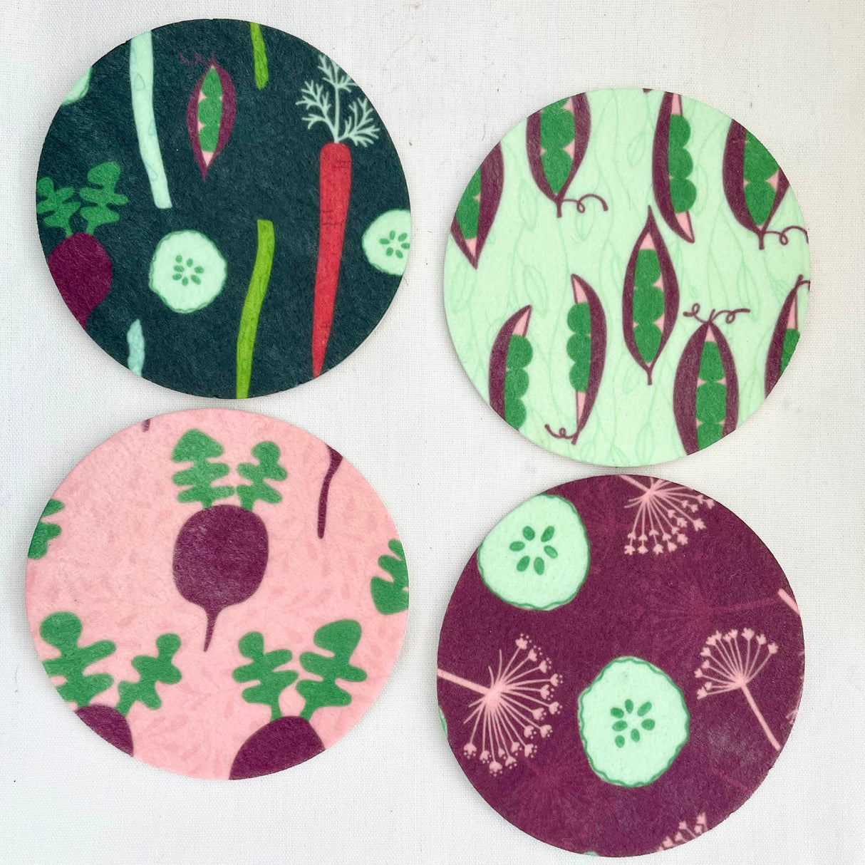 Farmers’ Market Felt Coaster Set of 4