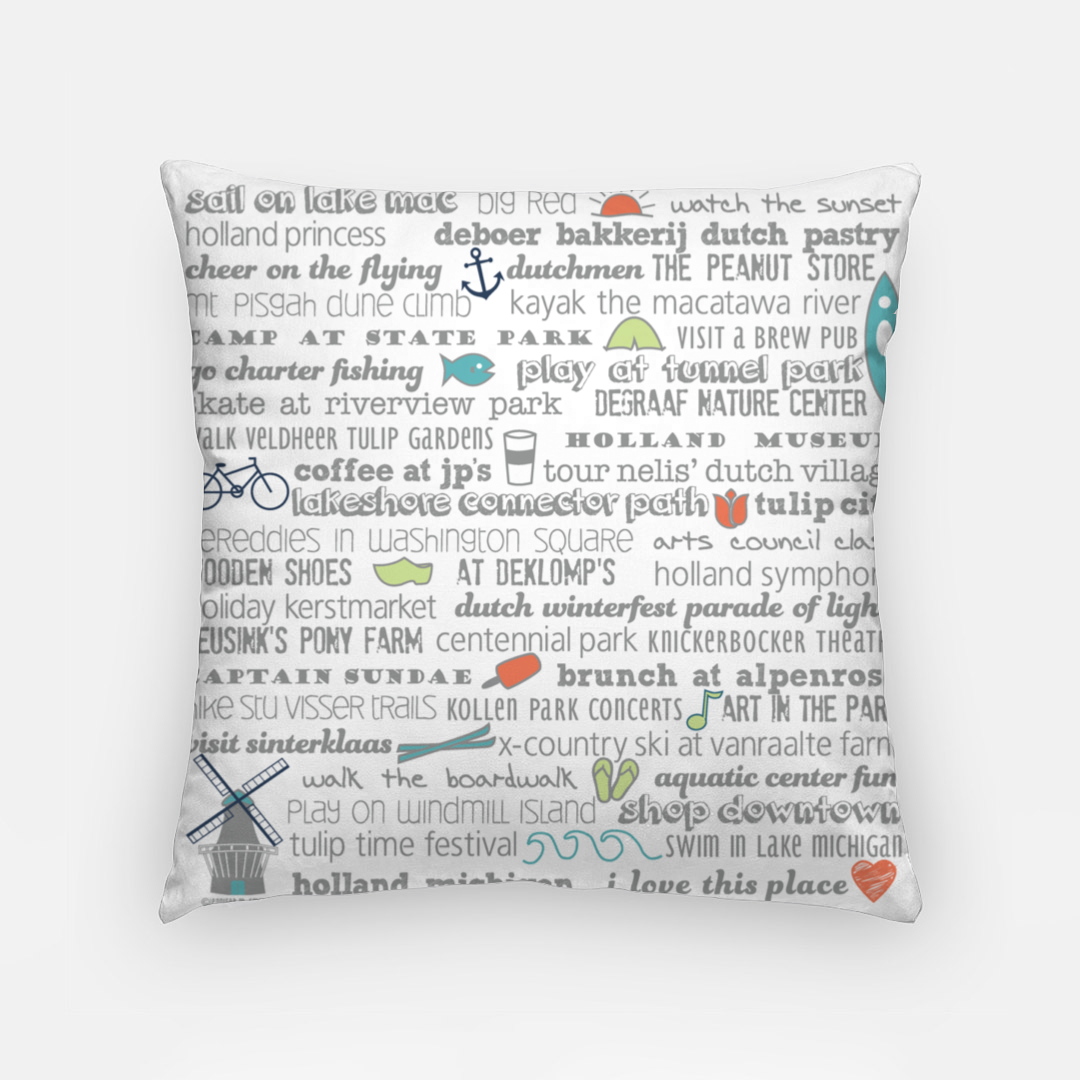 Pillowcase 18 Inch - Holland Bucket List