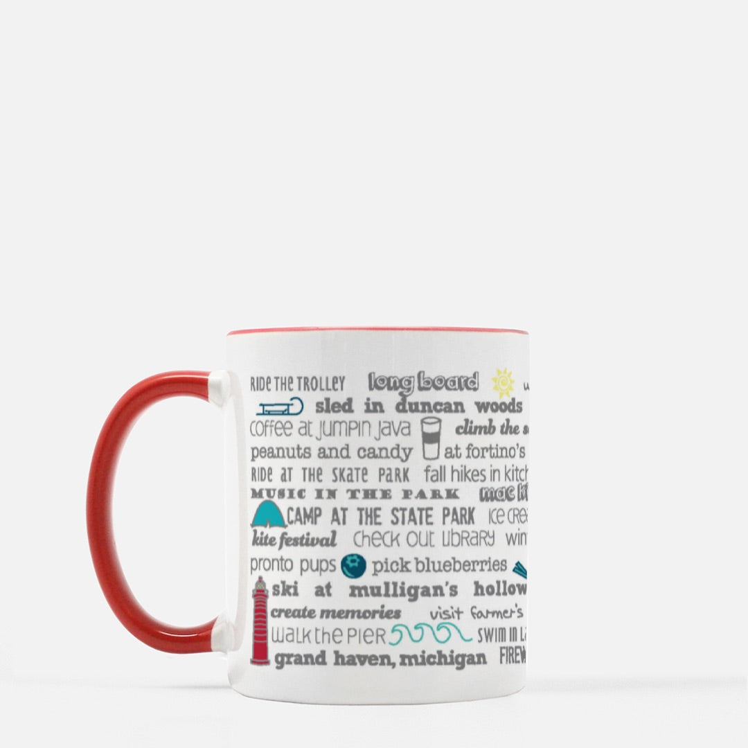 Mug 11 oz. Red Grand Haven Bucket List