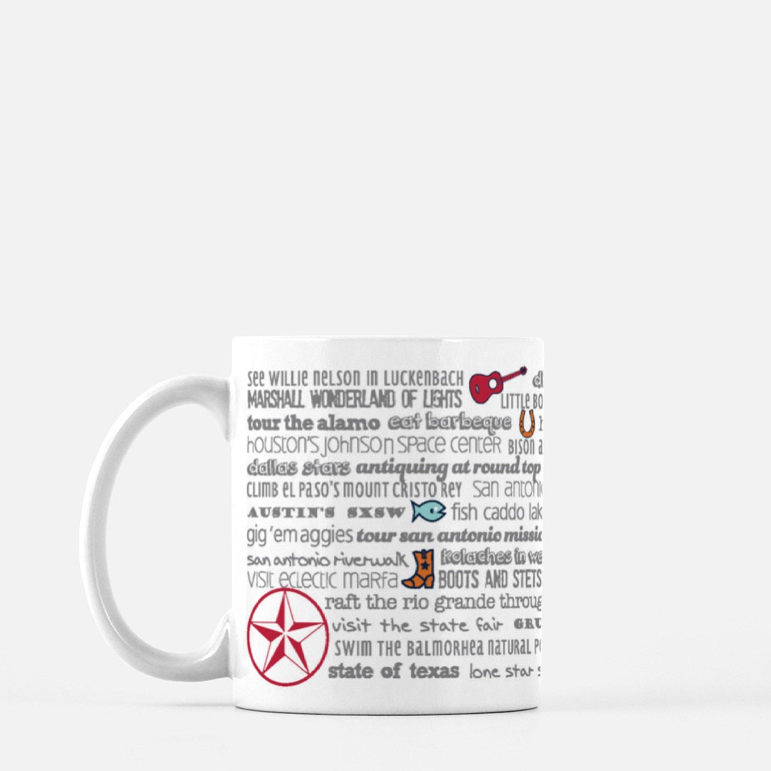 Mug - 11oz Texas Bucket List