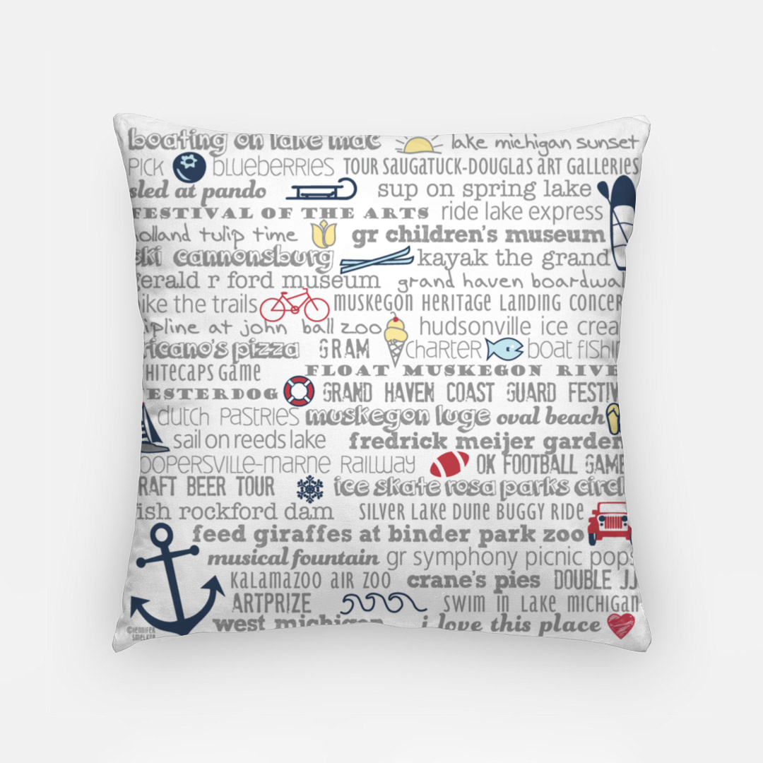 Pillowcase 18 Inch - West Michigan Bucket List