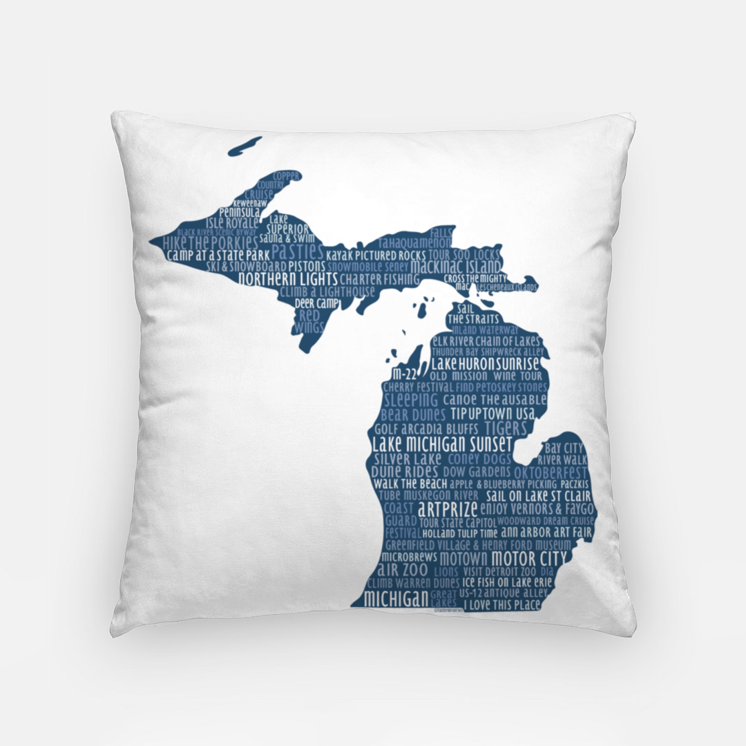 Pillowcase 18 Inch - Michigan Silhouette