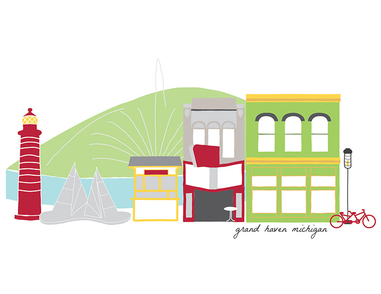 Greeting Card - Grand Haven Skyline
