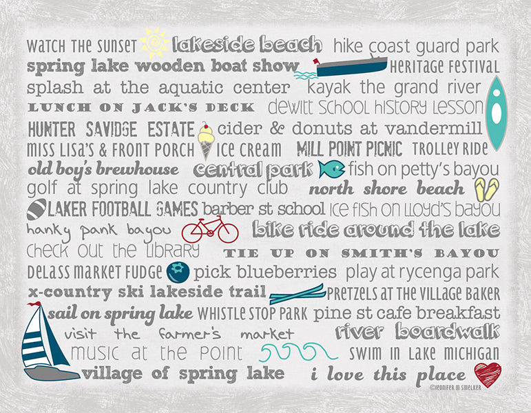 Greeting Card - Spring Lake Bucket List