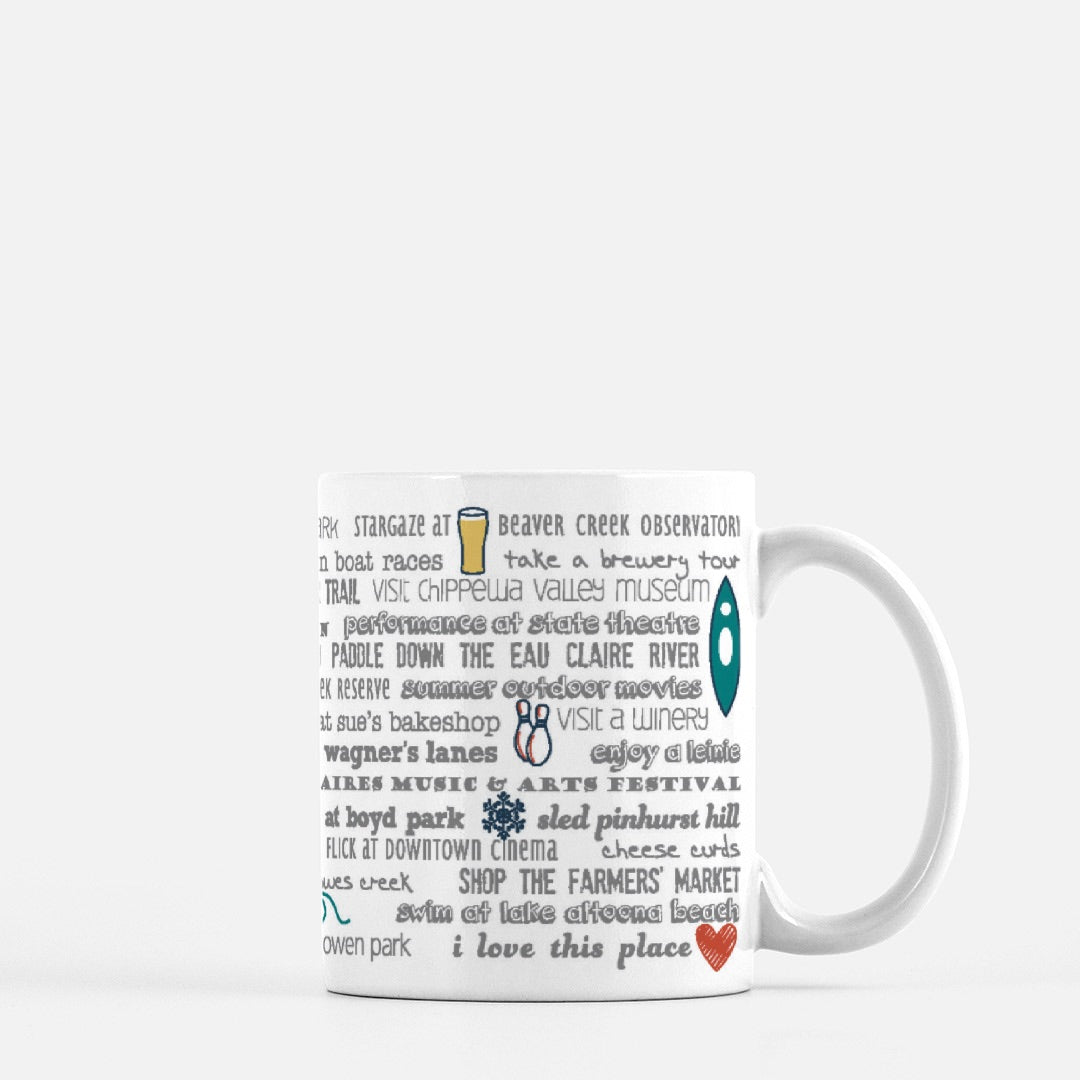 Mug - 11oz Eau Claire Bucket List