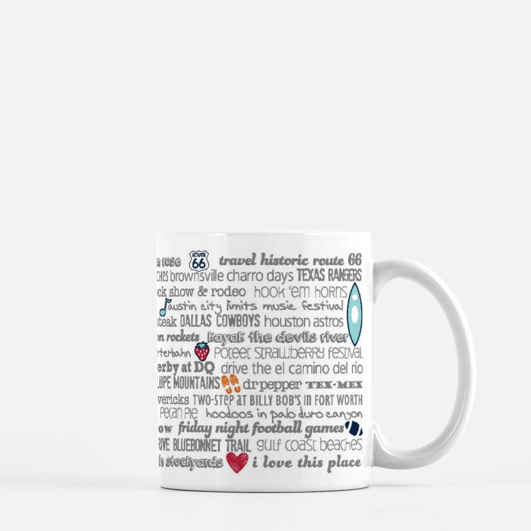 Mug - 11oz Texas Bucket List