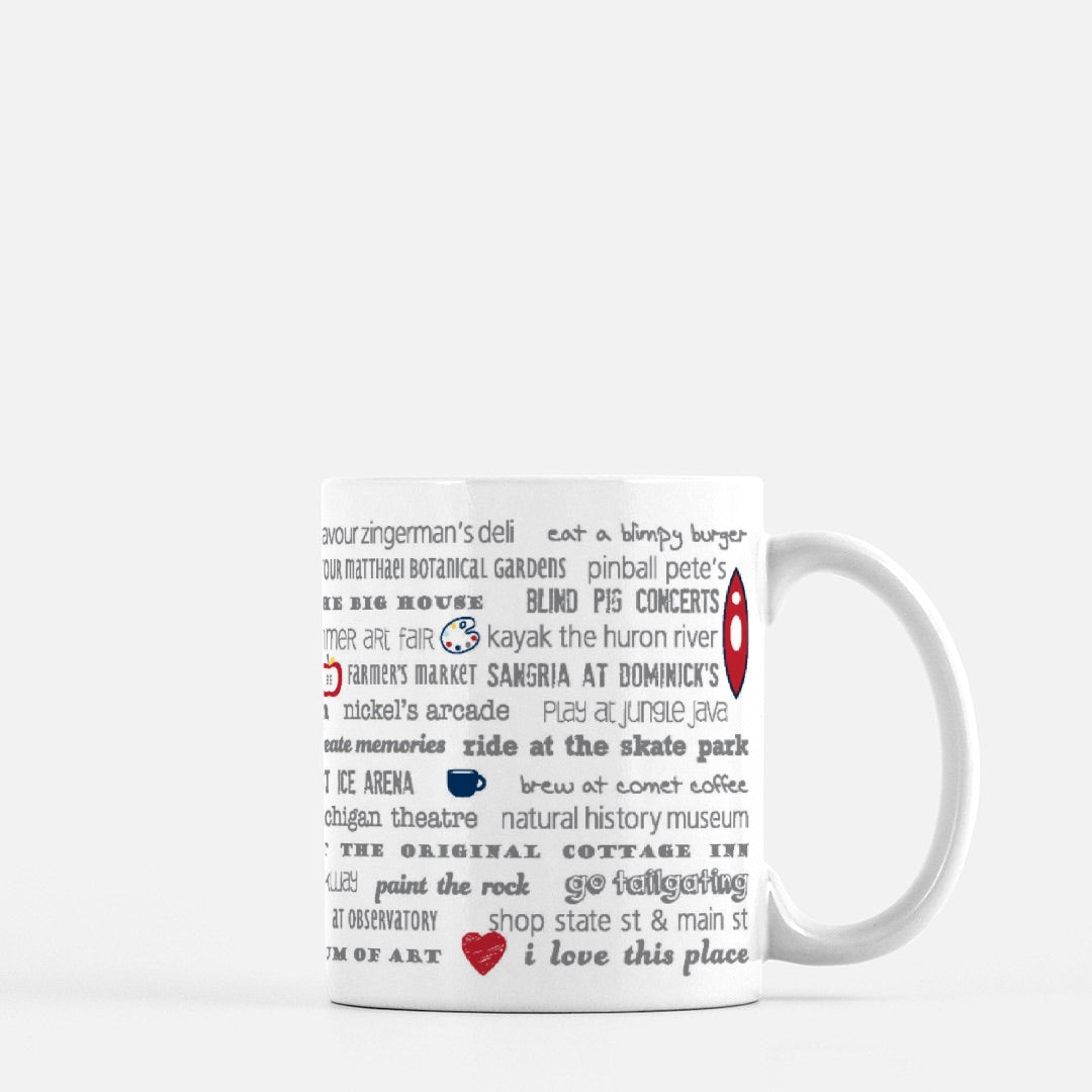 Mug - 11oz Ann Arbor Bucket List