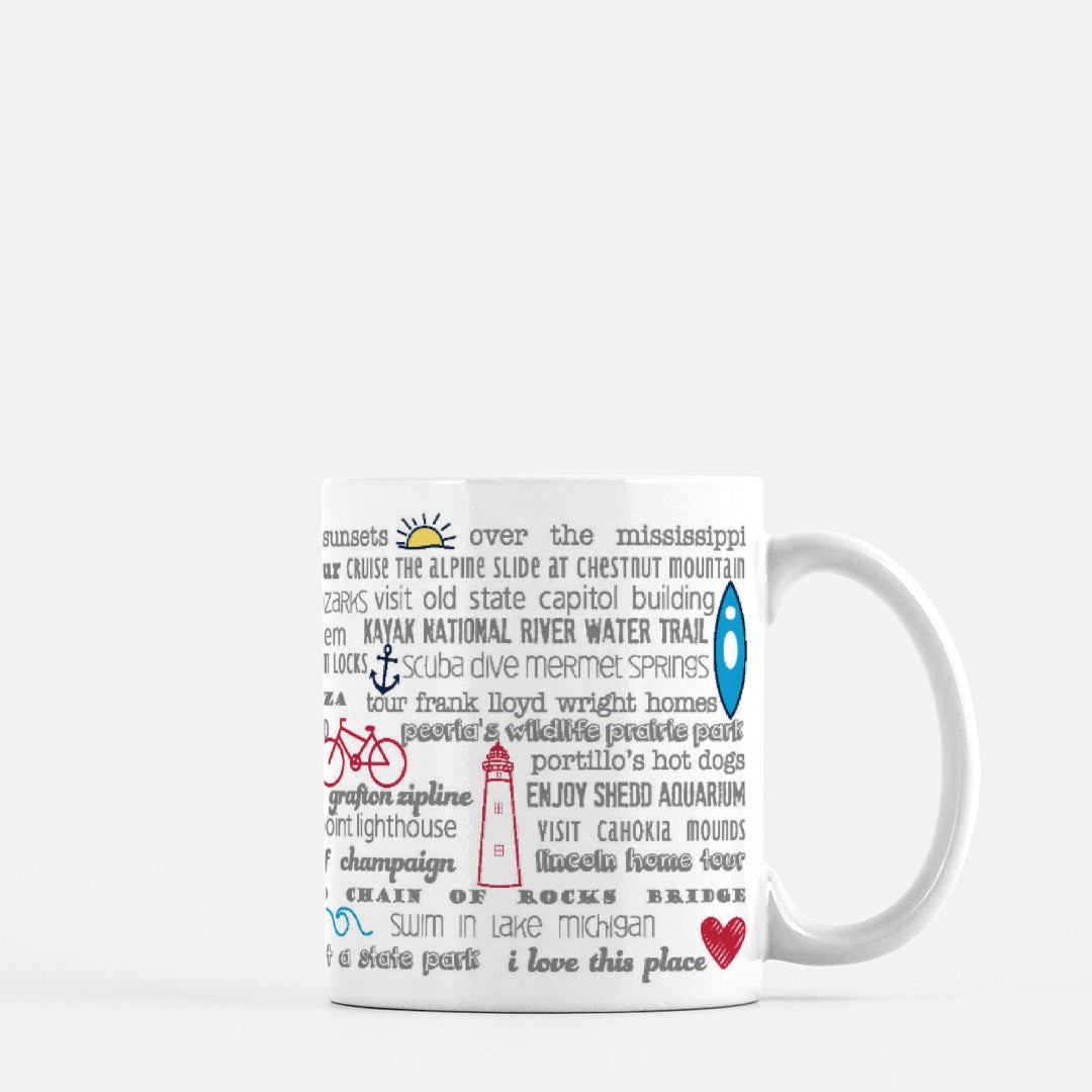 Mug - 11oz Illinois Bucket List