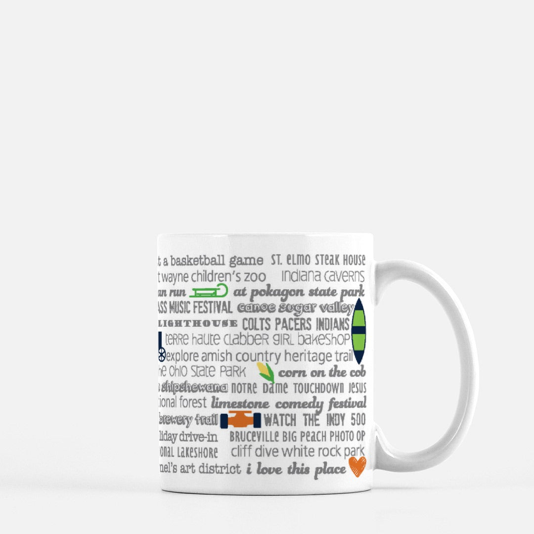 Mug - 11oz Indiana Bucket List