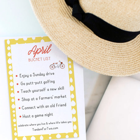 April Bucket List from Tandem For Two