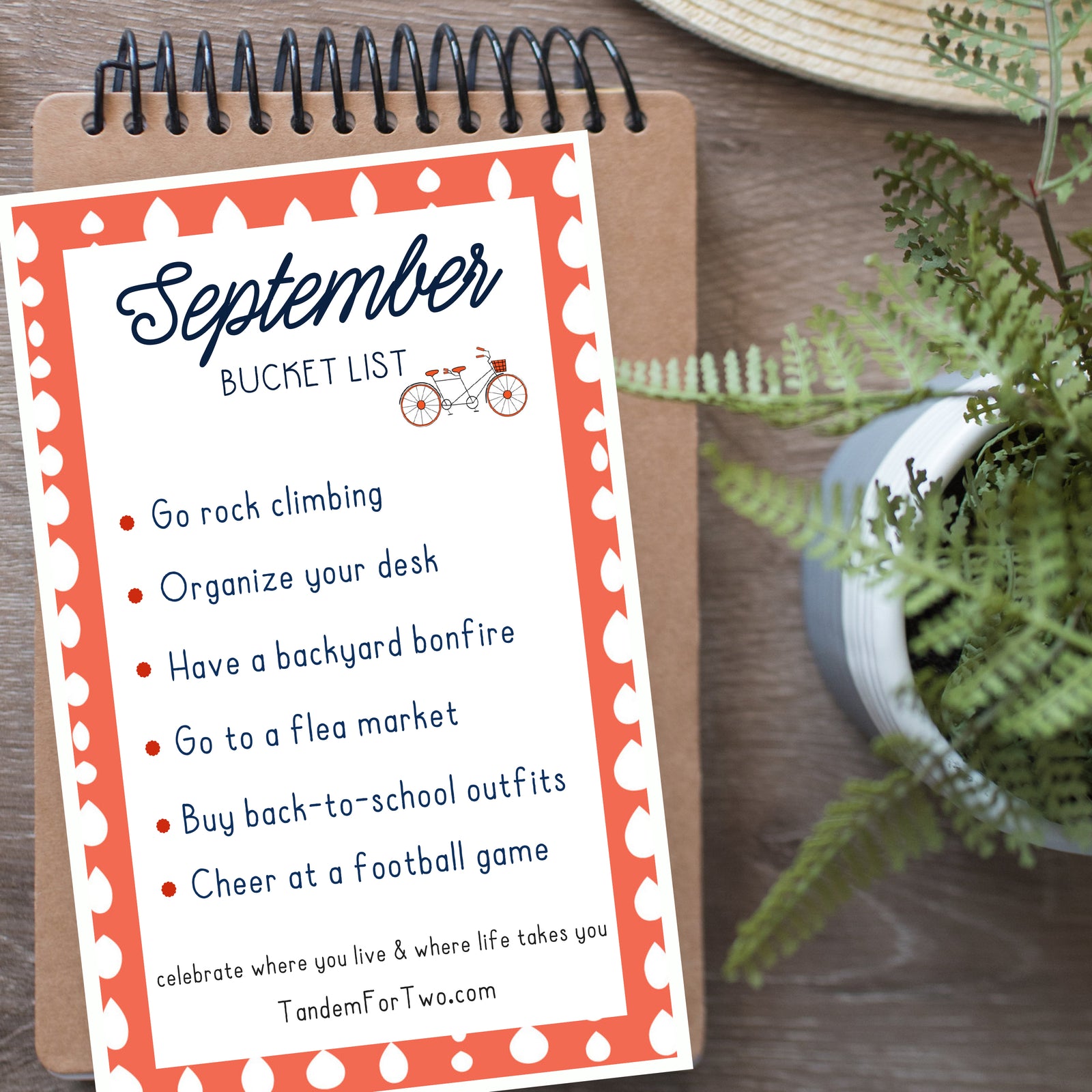 September Bucket List from Tandem For Two