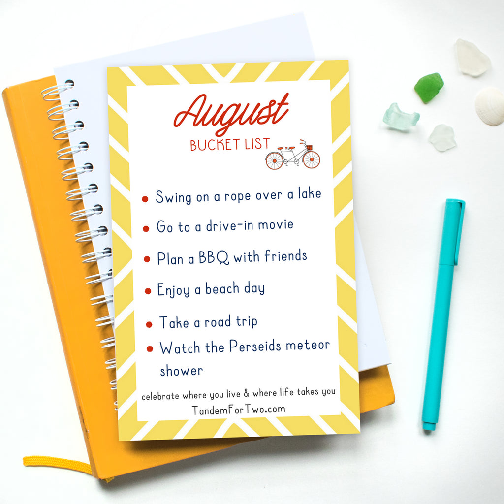 August Bucket List from Tandem For Two