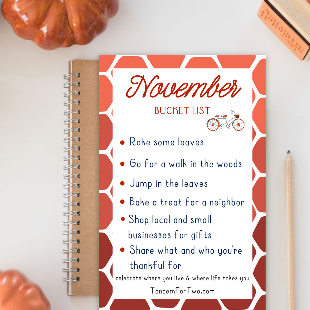 November Bucket List from Tandem For Two