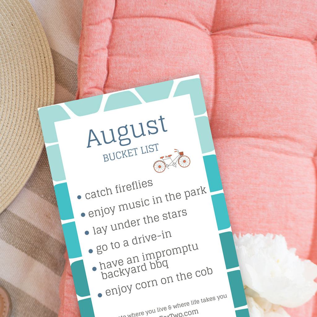 August Bucket List from Tandem For Two
