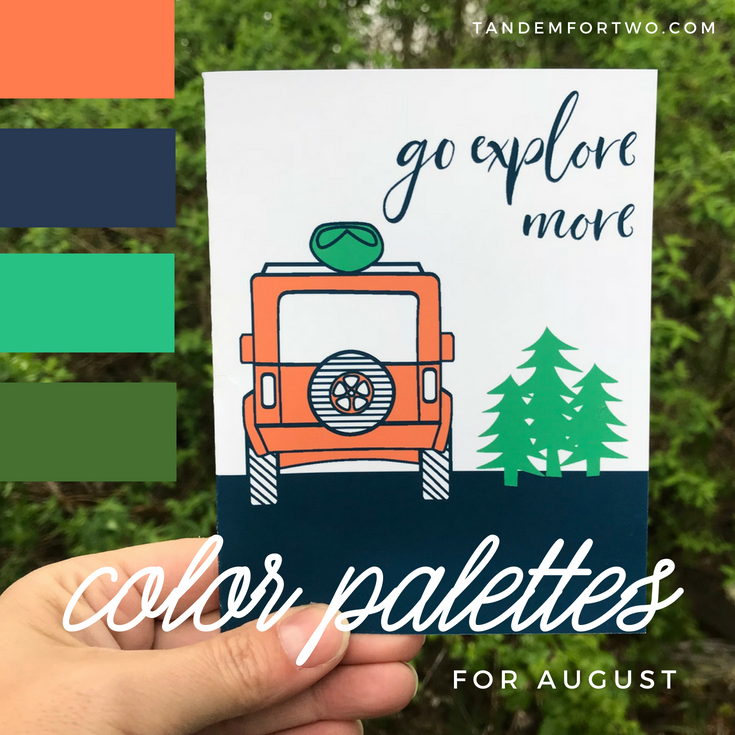 August Color Palettes from Tandem for Two