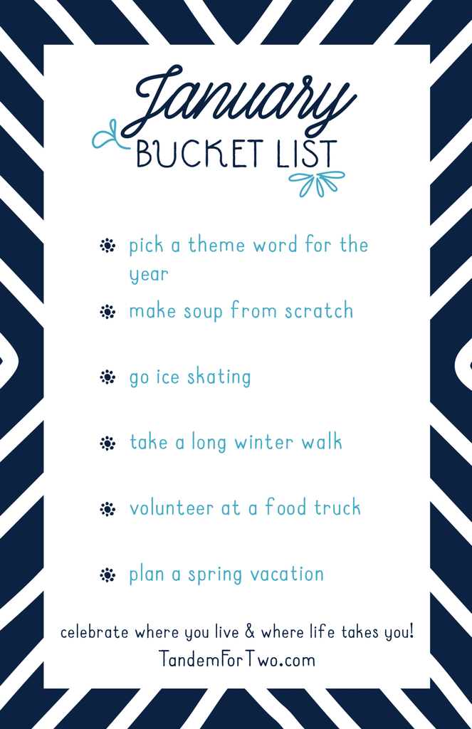 January Bucket List from Tandem For Two