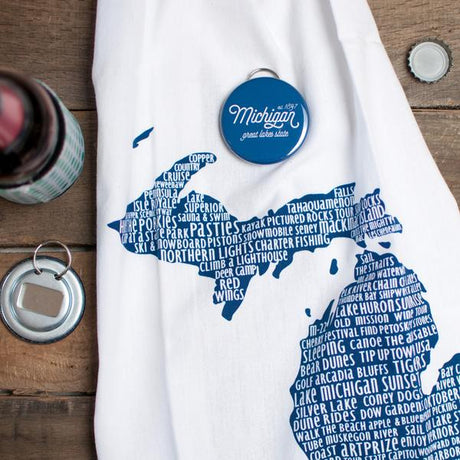 Michgan Pride Bottle Opener and Tea Towel from Tandem For Two