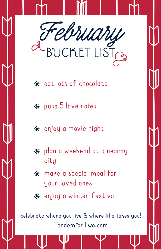 February Bucket List from Tandem For Two