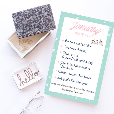 January Bucket List from Tandem For Two