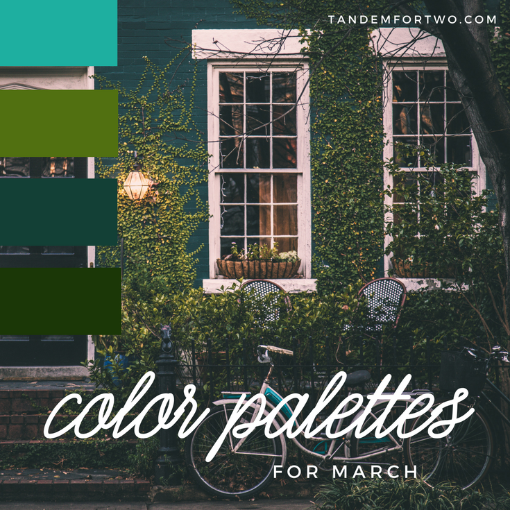 March Color Palettes from Tandem For Two