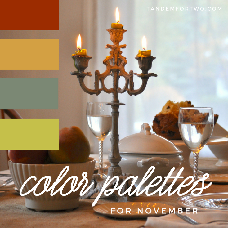 November Color Palettes from Tandem For Two
