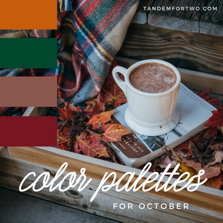 October Color Palettes from Tandem For Two