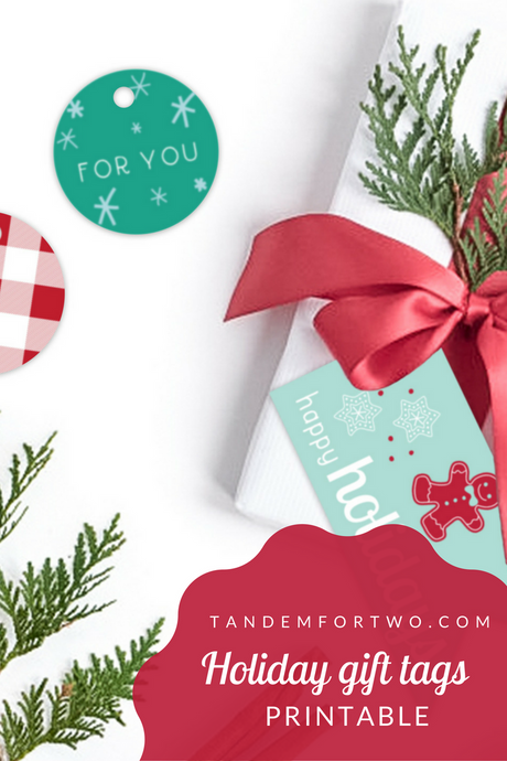 Freebie: December 2017 Holiday Gift Tags Printable from Tandem For Two