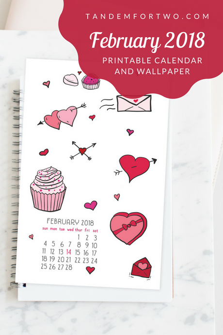 Freebie: February 2018 Calendar from Tandem For Two