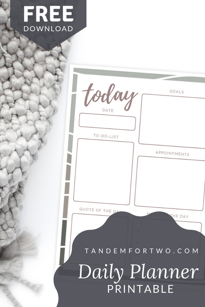 Freebie: Daily Planner Printable - Tandem For Two