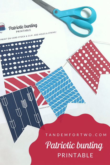 Freebie: July 2017 Patriotic Bunting Printable