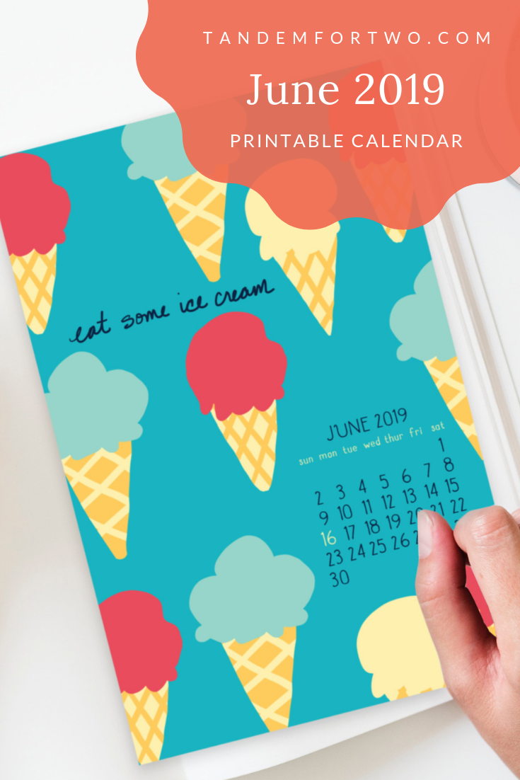 Freebie: June 2019 Calendar Tandem For Two